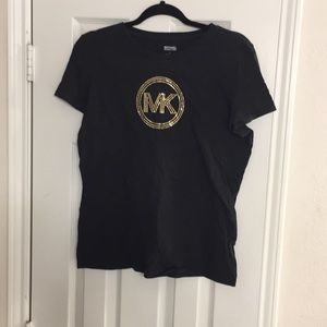 Michael kors black with gold logo T-shirt